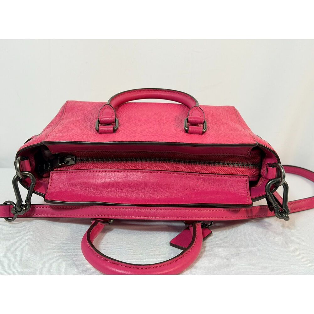 Coach Hot Pink Pebbled Leather Crossbody Satchel - Picture 4 of 15